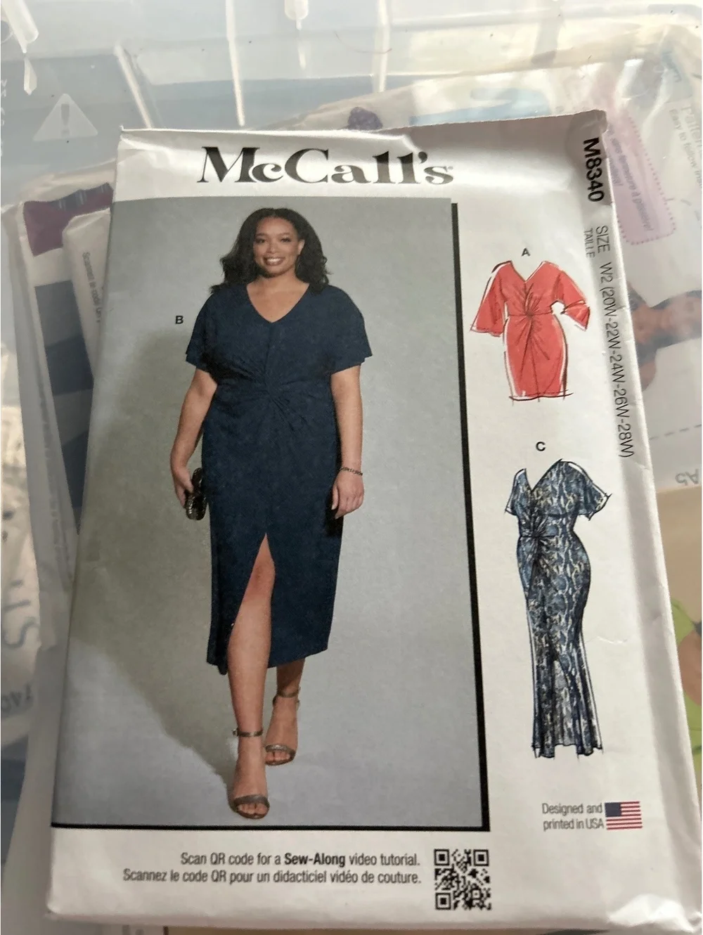 McCall's M8340 Women's Dress Sewing Pattern - Wrap Dress with Multiple Lengths